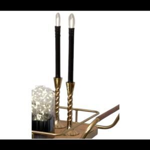 Bethlehem Lights 2-Pack Flameless Taper Candles with Holders Black